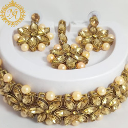 Naitikaarts Latest Choker Design Traditional Stylish Fancy Pearl Necklace Jewellery Set for Women NA-29-LCT