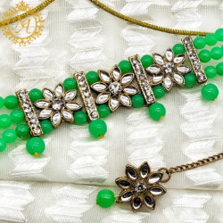 Naitikaarts Latest Choker Design Traditional Stylish Fancy Pearl Necklace Jewellery Set for Women NA-75-MINT