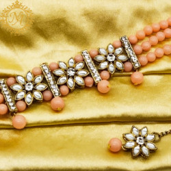 Naitikaarts Latest Choker Design Traditional Stylish Fancy Pearl Necklace Jewellery Set for Women NA-75-PICH