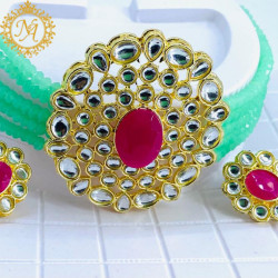 Naitikaarts Latest Choker Design Traditional Stylish Fancy Pearl Necklace Jewellery Set for Women NA-177-MINT