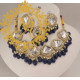 Naitikaarts Latest Choker Design Traditional Stylish Fancy Pearl Necklace Jewellery Set for Women NA-317-BLUE