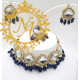 Naitikaarts Latest Choker Design Traditional Stylish Fancy Pearl Necklace Jewellery Set for Women NA-317-BLUE