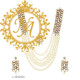 Naitikaarts Latest Long Necklace with Drop Earrings Traditional Ethnic Jewellery Set for Women and Girls. NA-01-WHITE