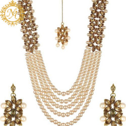 Naitikaarts Latest Long Necklace with Drop Earrings Traditional Ethnic Jewellery Set for Women and Girls. NA-01-LCT