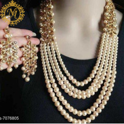 Naitikaarts Latest Long Necklace with Drop Earrings Traditional Ethnic Jewellery Set for Women and Girls. NA-01-LCT