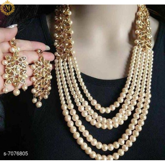 Naitikaarts Latest Long Necklace with Drop Earrings Traditional Ethnic Jewellery Set for Women and Girls. NA-01-LCT
