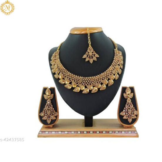 Naitikaarts Latest Necklace with Drop Earrings Traditional Ethnic Jewellery Set for Women and Girls. NA-150-LCT Naitikaarts Latest Necklace with Drop Earrings Traditional Ethnic Jewellery Set for Women and Girls. NA-150-LCT