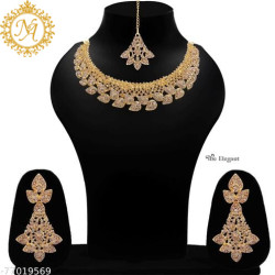 Naitikaarts Latest Necklace with Drop Earrings Traditional Ethnic Jewellery Set for Women and Girls. NA-150-LCT