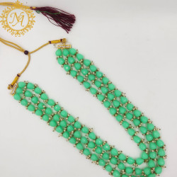 Naitikaarts Latest Necklace Traditional Ethnic Jewellery Set for Women and Girls. NA-329-MINT