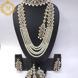 Naitikaarts Latest Necklace Traditional Ethnic Jewellery Set for Women and Girls. NA-338-W