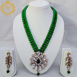 Naitikaarts Latest Necklace Traditional Ethnic Jewellery Set for Women and Girls NA-133-GREEN