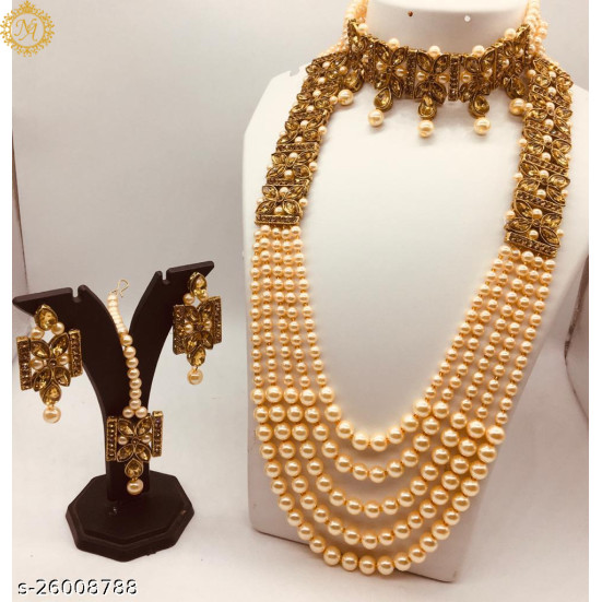 Naitikaarts Latest Necklace Traditional Ethnic Jewellery Set for Women and Girls NA-89-LCT