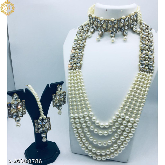 Naitikaarts Latest Necklace Traditional Ethnic Jewellery Set for Women and Girls NA-89-W