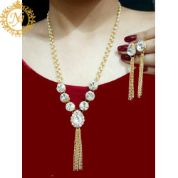 Naitikaarts Latest Necklace Traditional Ethnic Jewellery Set for Women and Girls NA-101-W