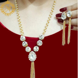 Naitikaarts Latest Necklace Traditional Ethnic Jewellery Set for Women and Girls NA-101-W