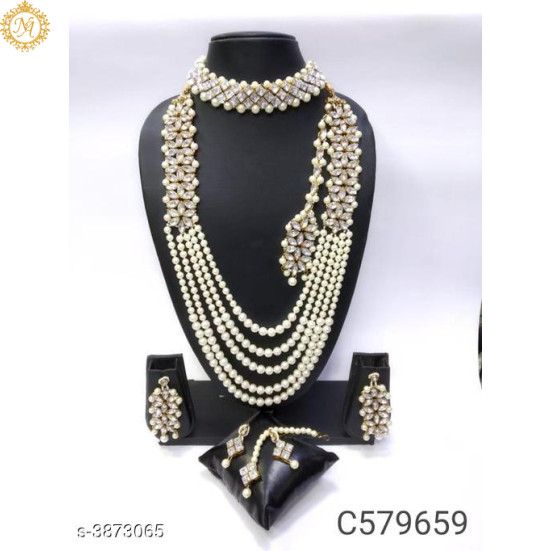 Naitikaarts Latest Necklace Traditional Ethnic Jewellery Set for Women and Girls NA-337-W