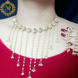 Naitikaarts Latest Choker Design Traditional Stylish Fancy Pearl Necklace Jewellery Set for Women NA-100