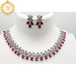 Naitikaarts Latest Choker Design Traditional Stylish Fancy Pearl Necklace Jewellery Set for Women NA-130-RUBE