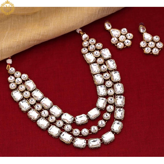 Naitikaarts Latest Choker Design Traditional Stylish Fancy Pearl Necklace Jewellery Set for Women NA-186-W