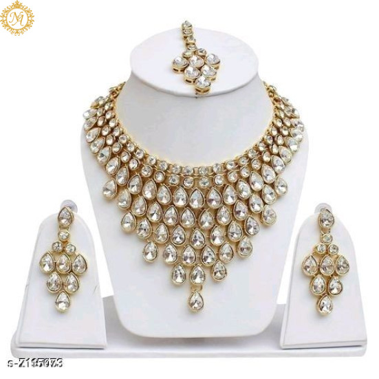 Naitikaarts Latest Choker Design Traditional Stylish Fancy Pearl Necklace Jewellery Set for Women NA-230-WHITE Naitikaarts Latest Choker Design Traditional Stylish Fancy Pearl Necklace Jewellery Set for Women NA-230-WHITE