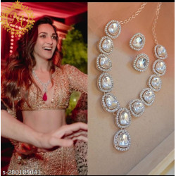 Naitikaarts Latest Choker Design Traditional Stylish Fancy Pearl Necklace Jewellery Set for Women NA-309