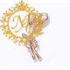 Naitikaarts Elegant Artificial Flower Rhinestone Brooch Pin Brooch Wedding Brooch (Gold)