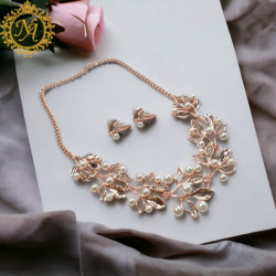 Naitikaarts Latest Choker Design Traditional Stylish Fancy Pearl Necklace Jewellery Set for Women NA-GLD-CHO