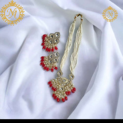 Naitikaarts Latest Necklace Traditional Ethnic Jewellery Set for Women and Girls NA-NEXK-EAR-RED