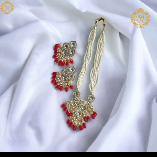 Naitikaarts Latest Necklace Traditional Ethnic Jewellery Set for Women and Girls NA-NEXK-EAR-RED Naitikaarts Latest Necklace Traditional Ethnic Jewellery Set for Women and Girls NA-NEXK-EAR-RED
