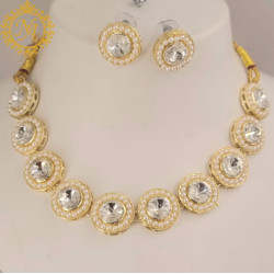 Naitikaarts Latest Choker Design Traditional Stylish Fancy Pearl Necklace Jewellery Set for Women NA-314-W