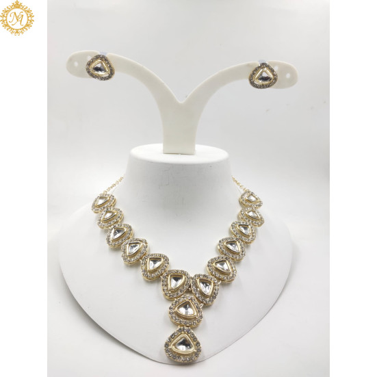 Naitikaarts Latest Choker Design Traditional Stylish Fancy Pearl Necklace Jewellery Set for Women NA-332