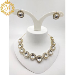 Naitikaarts Latest Choker Design Traditional Stylish Fancy Pearl Necklace Jewellery Set for Women NA-333