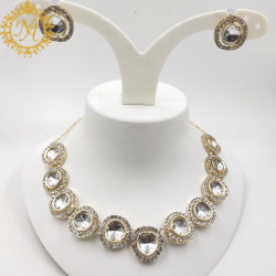 Naitikaarts Latest Choker Design Traditional Stylish Fancy Pearl Necklace Jewellery Set for Women NA-333