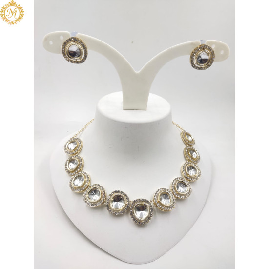 Naitikaarts Latest Choker Design Traditional Stylish Fancy Pearl Necklace Jewellery Set for Women NA-333
