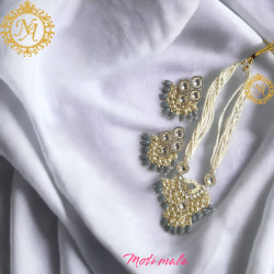 Naitikaarts Latest Necklace Traditional Ethnic Jewellery Set for Women and Girls NA-NEXK-EAR-GRY