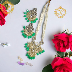 Naitikaarts Latest Necklace Traditional Ethnic Jewellery Set for Women and Girls NA-NEXK-EAR-GRN