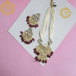 Naitikaarts Latest Necklace Traditional Ethnic Jewellery Set for Women and Girls NA-NEXK-EAR-MRN
