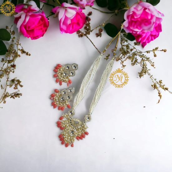 Naitikaarts Latest Necklace Traditional Ethnic Jewellery Set for Women and Girls NA-NEXK-EAR-PCH Naitikaarts Latest Necklace Traditional Ethnic Jewellery Set for Women and Girls NA-NEXK-EAR-PCH