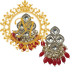 Naitikaarts High Quality Kundan studded Drop Earrings for Girls and Women Jewellery Red