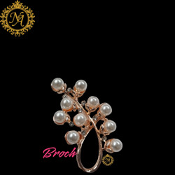 Naitikaarts Elegant Artificial Flower Rhinestone Brooch Pin Brooch Wedding Brooch (Rose Gold)