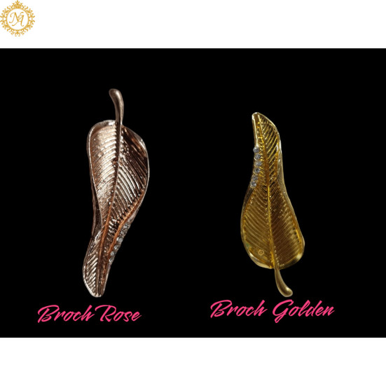 Naitikaarts Elegant Artificial Flower Rhinestone Brooch Pin Brooch Wedding Brooch (Gold & Rose Gold)