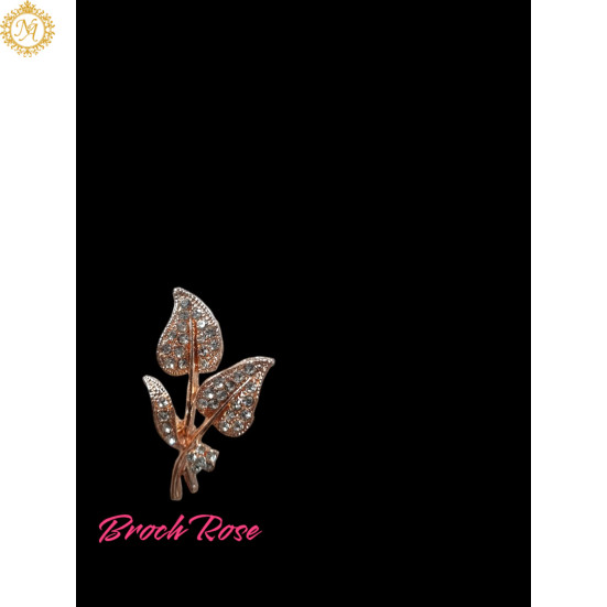 Naitikaarts Elegant Artificial Flower Rhinestone Brooch Pin Brooch Wedding Brooch (Rose Gold)