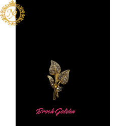 Naitikaarts Elegant Artificial Flower Rhinestone Brooch Pin Brooch Wedding Brooch (Gold)