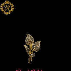Naitikaarts Elegant Artificial Flower Rhinestone Brooch Pin Brooch Wedding Brooch (Gold)