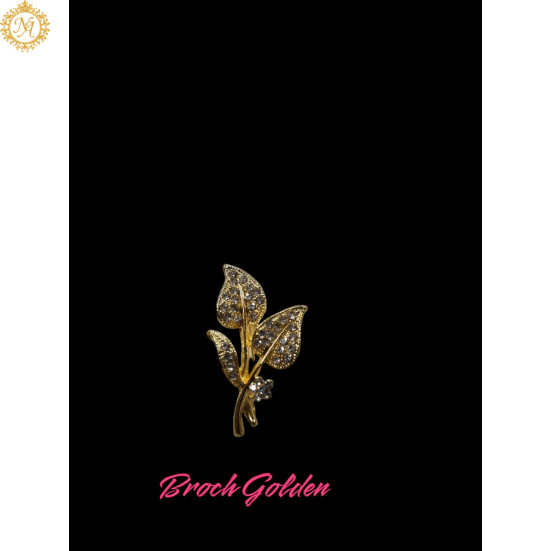 Naitikaarts Elegant Artificial Flower Rhinestone Brooch Pin Brooch Wedding Brooch (Gold)