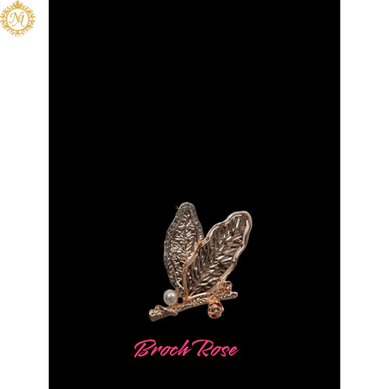 Naitikaarts Elegant Artificial Flower Rhinestone Brooch Pin Brooch Wedding Brooch (Rose Gold)