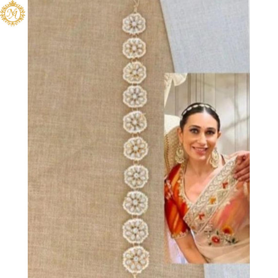 Naitikaarts Jewelry Indian Kundan Mathapatti Traditional for Women and Girls Naitikaarts Jewelry Indian Kundan Mathapatti Traditional for Women and Girls