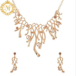 Naitikaarts Latest Necklace Traditional Ethnic Jewellery Set for Women and Girls NA-NEXK-EAR-RSGOLD