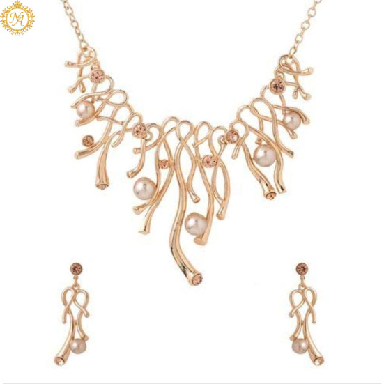 Naitikaarts Latest Necklace Traditional Ethnic Jewellery Set for Women and Girls NA-NEXK-EAR-RSGOLD Naitikaarts Latest Necklace Traditional Ethnic Jewellery Set for Women and Girls NA-NEXK-EAR-RSGOLD