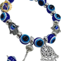 The Key House Evil Eye Bracelet with Good luck Charm For Womens